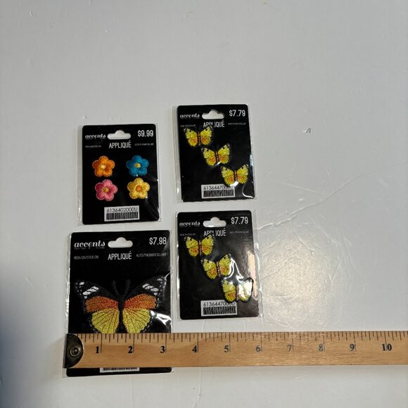 NEW Bundle of Iron On Patches Flowers and Butterflies Orange & Yellow - Picture 7 of 8